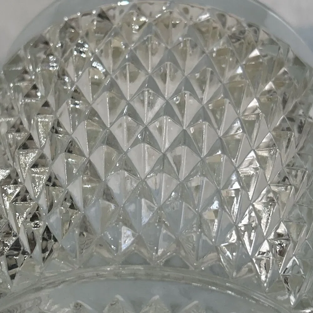 VINTAGE INDIANA GLASS CLEAR DIAMOND POINT ICE BUCKET